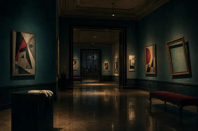 Galería de arte de noche, escenario de Galería de medianoche
